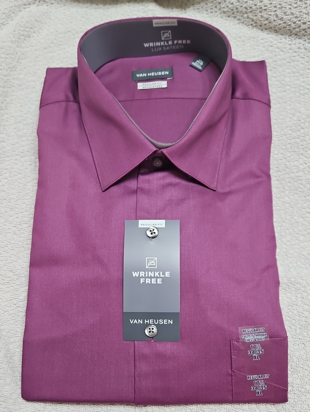 Van Heusen Men's Dress Shirt in Plum